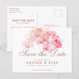 Postal De Anuncios Naranja Orquídea Acuarela Flor Boda Floral