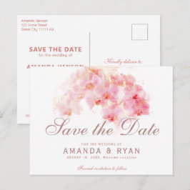 Postal De Anuncios Naranja Orquídea Acuarela Flor Boda Floral