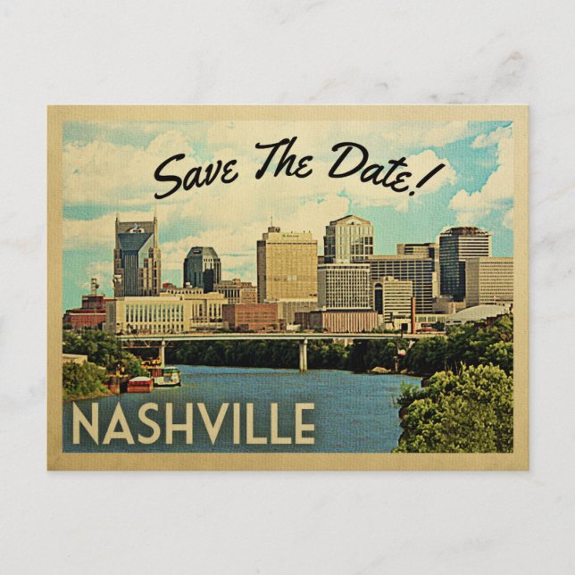Postal De Anuncios Nashville Save The Date Tennessee (Anverso)
