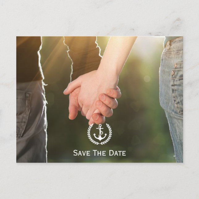 Postal De Anuncios Nautical Save The Date Photo (Anverso)