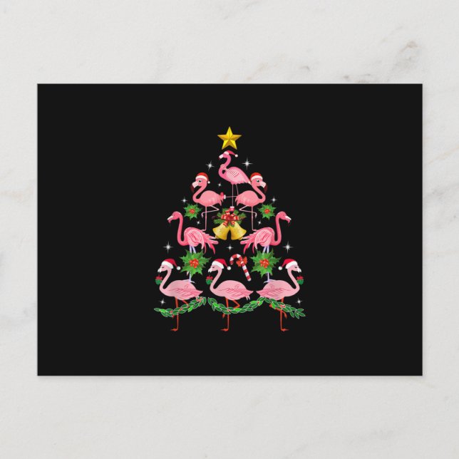 Postal De Anuncios Navidades - Árbol de Navidad de flamenco (Anverso)