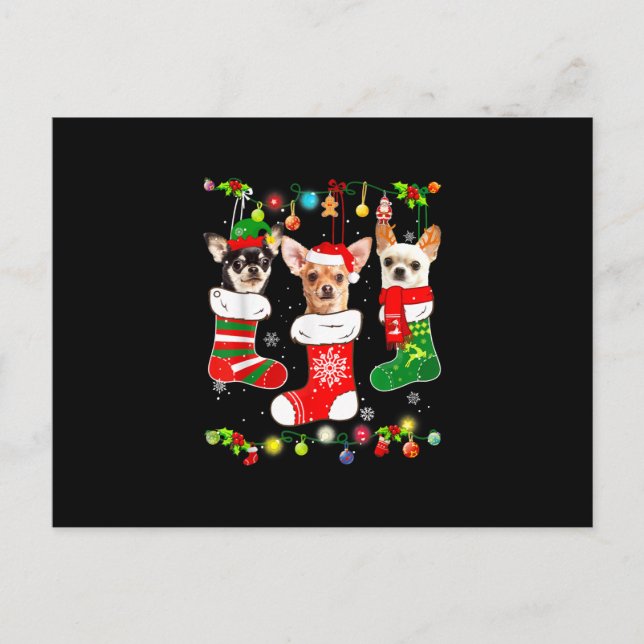 Postal De Anuncios navidades chihuahua regalan divertido amor de perr (Anverso)