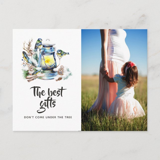 Postal De Anuncios Navidades de acuarela Lantern Expectando foto (Anverso)