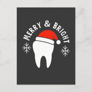 Postal De Anuncios Navidades de Dentología Dental Brillante y Moro