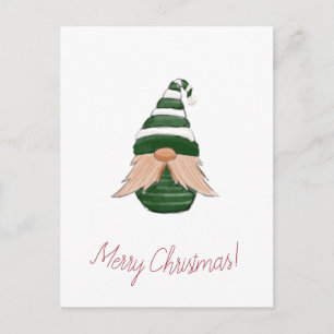 Postal De Anuncios Navidades de dibujo de color de agua gnomo