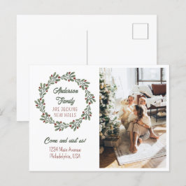 Postal De Anuncios Navidades de escritura moderna se mueven con fotos