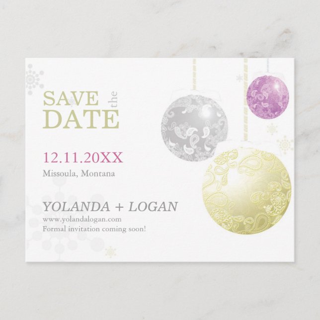 Postal De Anuncios Navidades de lujo casar Salven la fecha (Anverso)