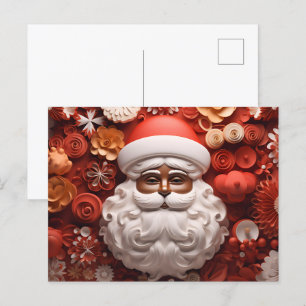 Postal De Anuncios Navidades de Melanin en Santa Claus negro de Áfric