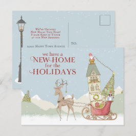 Postal De Anuncios Navidades de vacaciones de la nueva dirección resi