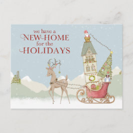 Postal De Anuncios Navidades de vacaciones de la nueva dirección resi