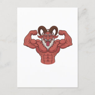 Postal De Anuncios Navidades del mal Krampus Músculos Flexantes Fitne