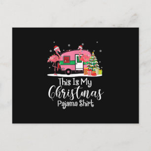 Postal De Anuncios Navidades divertidos Flamingo Camper Regalos