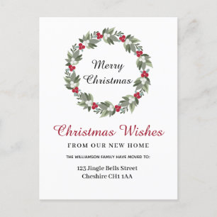 Postal De Anuncios Navidades escribieron cambio de dirección