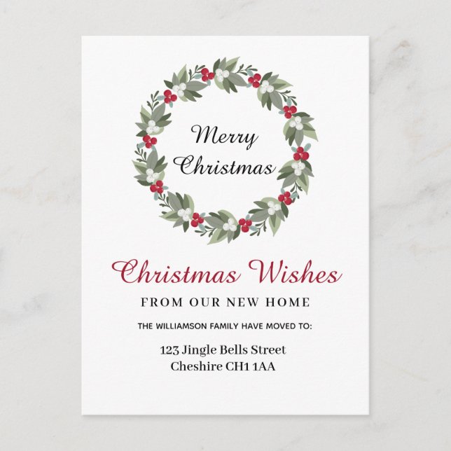 Postal De Anuncios Navidades escribieron cambio de dirección (Anverso)