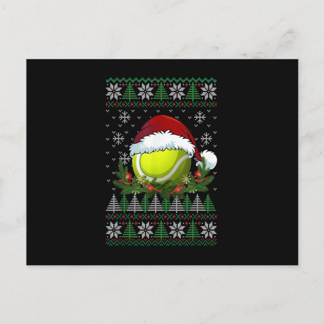 Postal De Anuncios Navidades feos de tenis Familia Santa Hat Pajamas  (Anverso)
