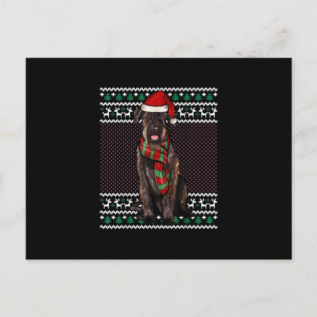 Postal De Anuncios Navidades feos del gigante de la Navidad Schnauzer (Anverso)