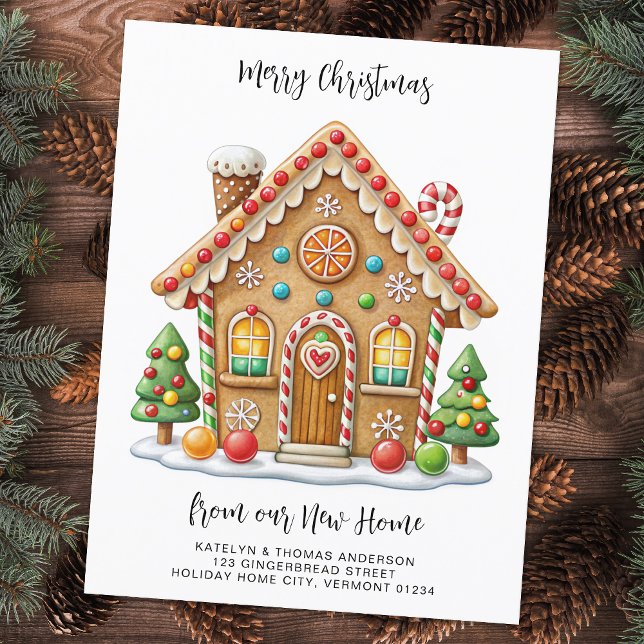Postal De Anuncios Navidades Gingerbread Casa Nueva Dirección Moviénd (Subido por el creador)