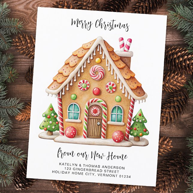 Postal De Anuncios Navidades Gingerbread Casa Nueva Dirección Moviénd (Subido por el creador)