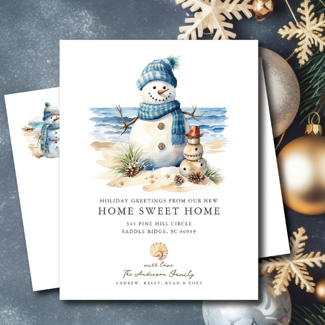 Postal De Anuncios Navidades tropicales de Snowman mudándose de Invit (Subido por el creador)