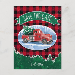 Postal De Anuncios Navidades Vintage Truck Salven La Fecha