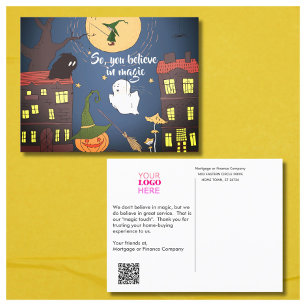 Postal De Anuncios Negocio de Halloween Hipoteca Agradecimiento de Bi