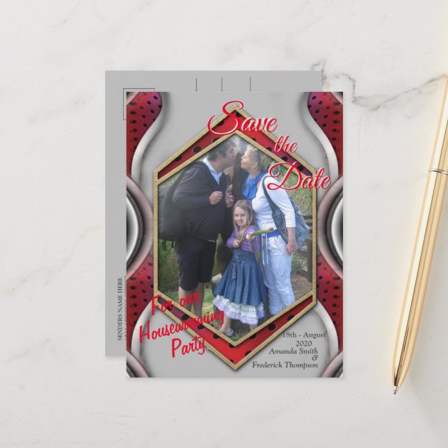 Postal De Anuncios Negrita apariencia de textura metálica moderna en  (Anverso/Reverso In Situ)