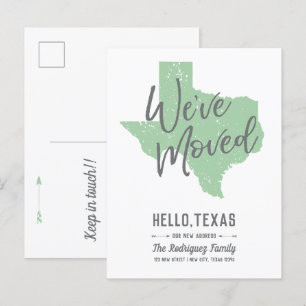 Postal De Anuncios Neo Mint We've Moved - Texas