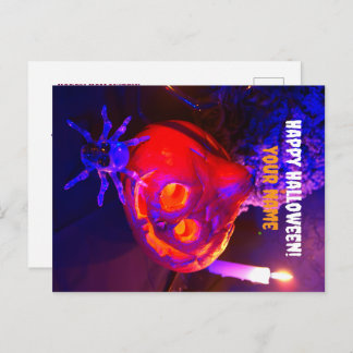 Postal De Anuncios Neon Halloween pumpkins