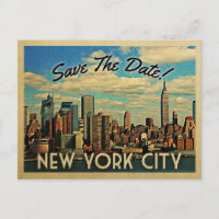 New York City Save The Date Vintage Boda De NYC