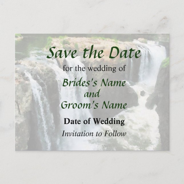 Postal De Anuncios NJ - Waterfall Paterson NJ Save the Date (Anverso)