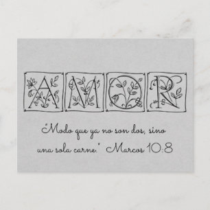 Postal De Anuncios No más 2-One Flesh~Scripture~Save Date~Spanish