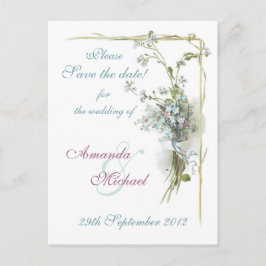 Postal De Anuncios No me olvides azules y rosas