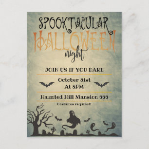 Postal De Anuncios Noche Espeluznante de Halloween