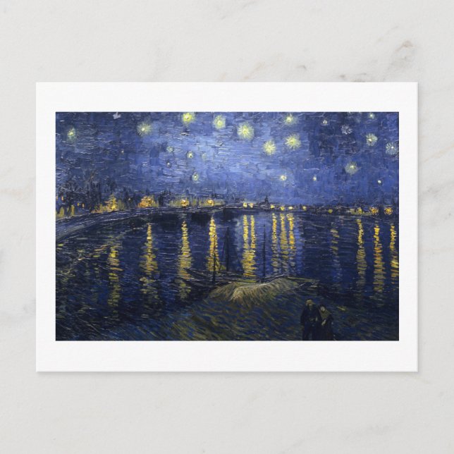 Postal De Anuncios Noche estrellada de Van Gogh el | sobre el Rhone (Anverso)