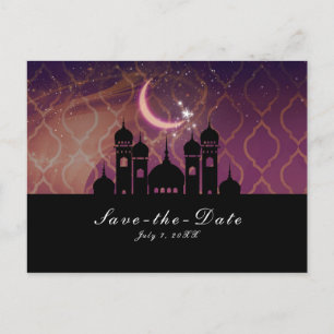 Postal De Anuncios Noches Árabes de Luna Brillante Salvar Fecha Marro