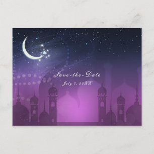 Postal De Anuncios Noches Árabes Luna Morada Marroquí Salvar Fecha