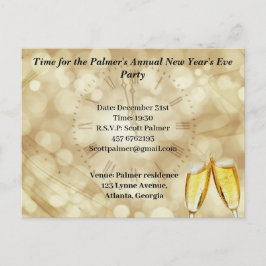 Postal De Anuncios Nochevieja con copas de champán 