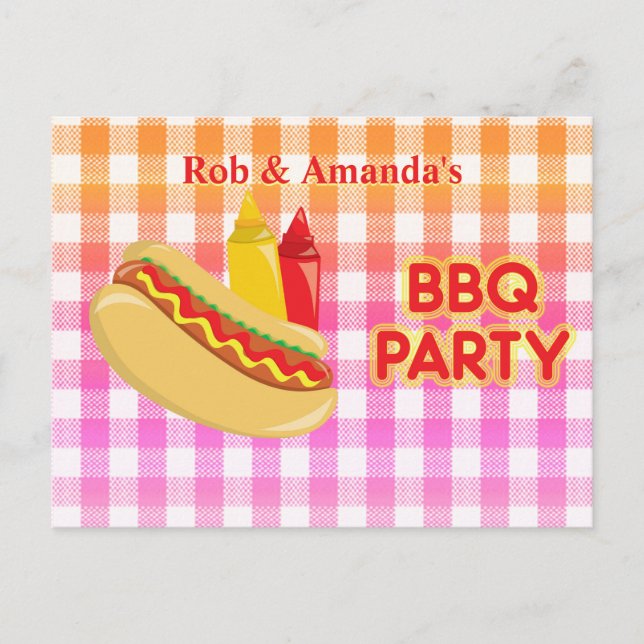 Postal De Anuncios Nombre de anfitrión de condimentos para hot dog en (Anverso)