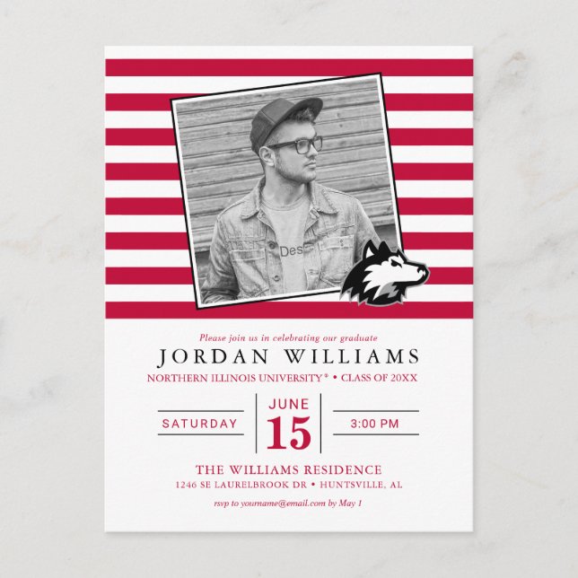 Postal De Anuncios Northern Illinois Huskies | Graduación (Anverso)