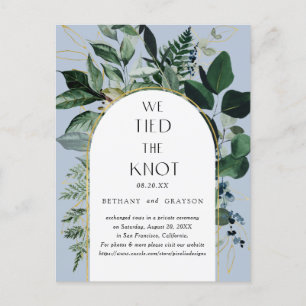 Postal De Anuncios Nos atamos el nudo, boda botánico Dusty Blue