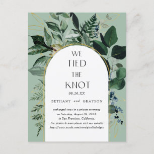 Postal De Anuncios Nos atamos el nudo, Sage Green botánico