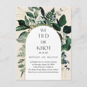 Postal De Anuncios Nos casamos, Boda botánica moderna beige