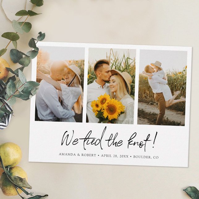 Postal De Anuncios ¡Nos Casamos! Boda con Escape de Fotos Moderno (Subido por el creador)