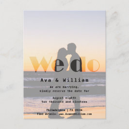 Postal De Anuncios Nos Casamos - Boda en la Playa - Reserva la Fecha