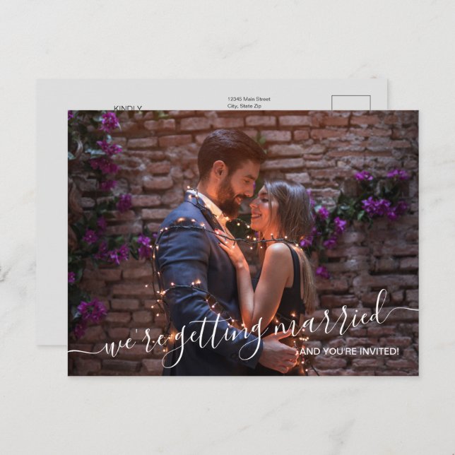 Postal De Anuncios Nos estamos casando con una boda fotográfica, salv (Anverso / Reverso)