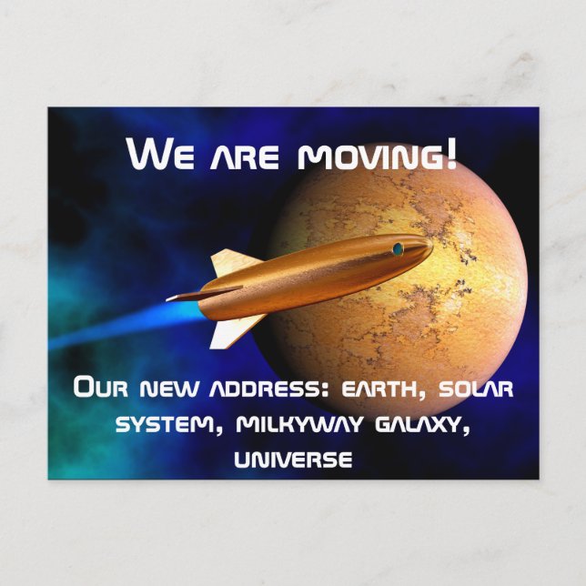 Postal De Anuncios Nos estamos mudando (Anverso)