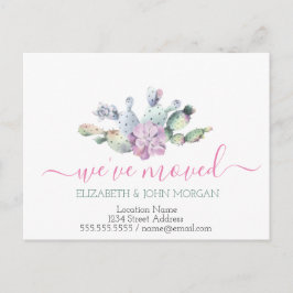 Postal De Anuncios Nos hemos movido, Cactus Succulent