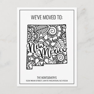 Postal De Anuncios Nos hemos mudado a Floral Mandala del Estado de Nu