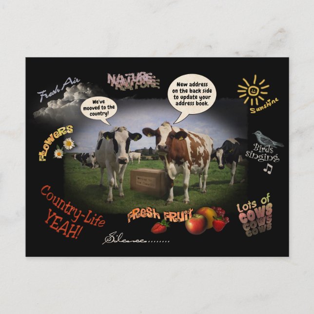 Postal De Anuncios Nos hemos mudado al Campo (personalizable) (Anverso)