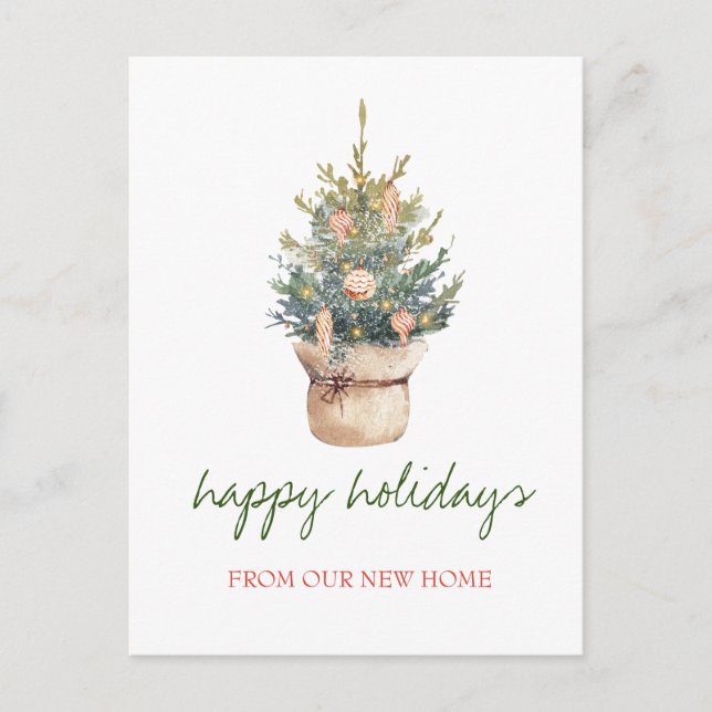 Postal De Anuncios Nos hemos mudado, Árbol de Navidad Chic Fiesta (Anverso)